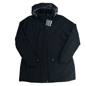 Eddie Bauer Rainfoil Fleece Weatheredge Jacket Parka Womens 2XL Tall Black NWT